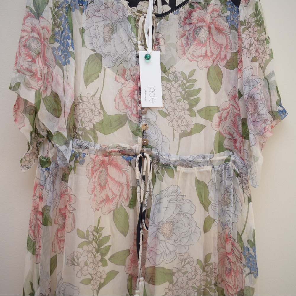 NWT Jade by Johnny Was Marion Mixed Floral Midi Dress Sz M - Picture 6 of 8